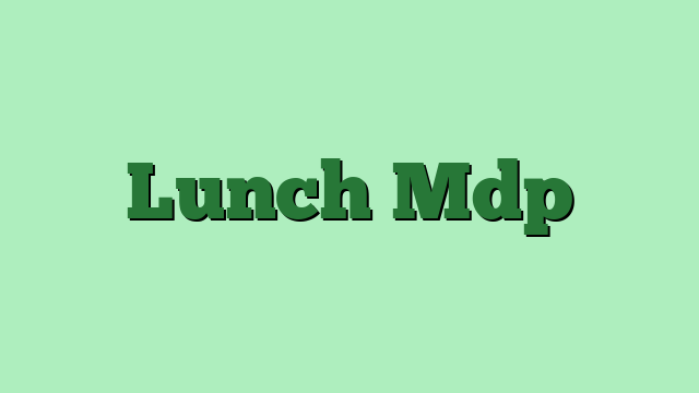 Lunch Mdp